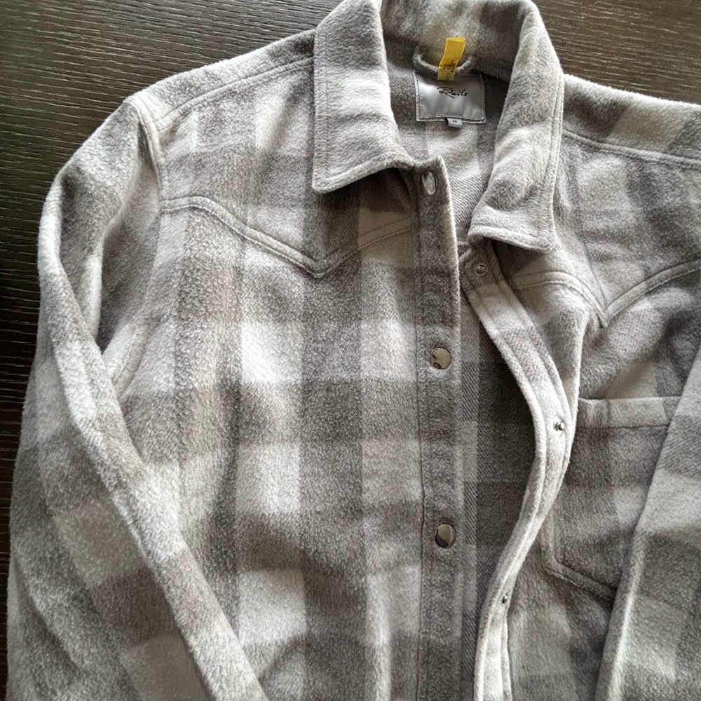 Rails Cream and Gray Plaid Jacket
